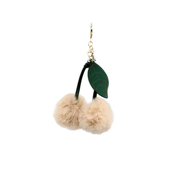 Faux Fur Pom Cherry Charm